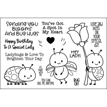 Loveable Ladybugs Clear Stamp Set 15 Stamps